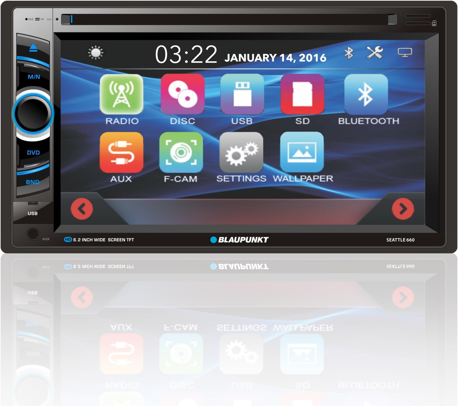 16cm In Dash Touch Screen Receiver with Bluetooth