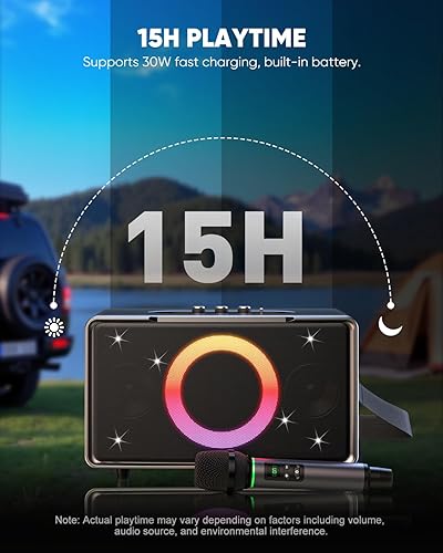 Miniatura 3 de GFEEN Altavoz Bluetooth portátil pico de 200 W, graves profundos, tiempo de reproducción de 15 horas, altavoces inalámbricos para fiestas grandes,