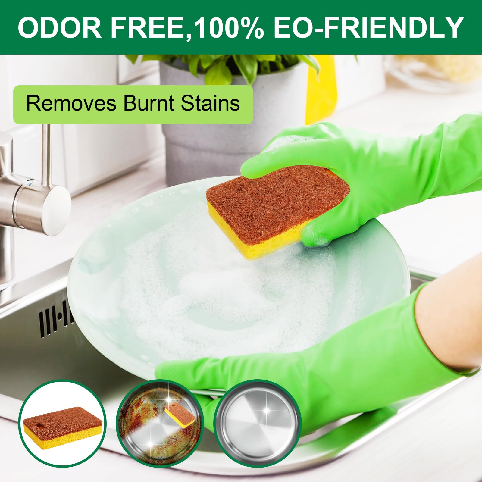 Spugne Biodegradabili Per Cucina - 12 Pezzi In Fibra Di Cocco E Cellulosa - Foto 9