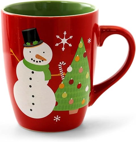 Miniatura 4 de Gibson Home Santa Smile - 4 tazas de cerámica de 15 onzas en varios diseños