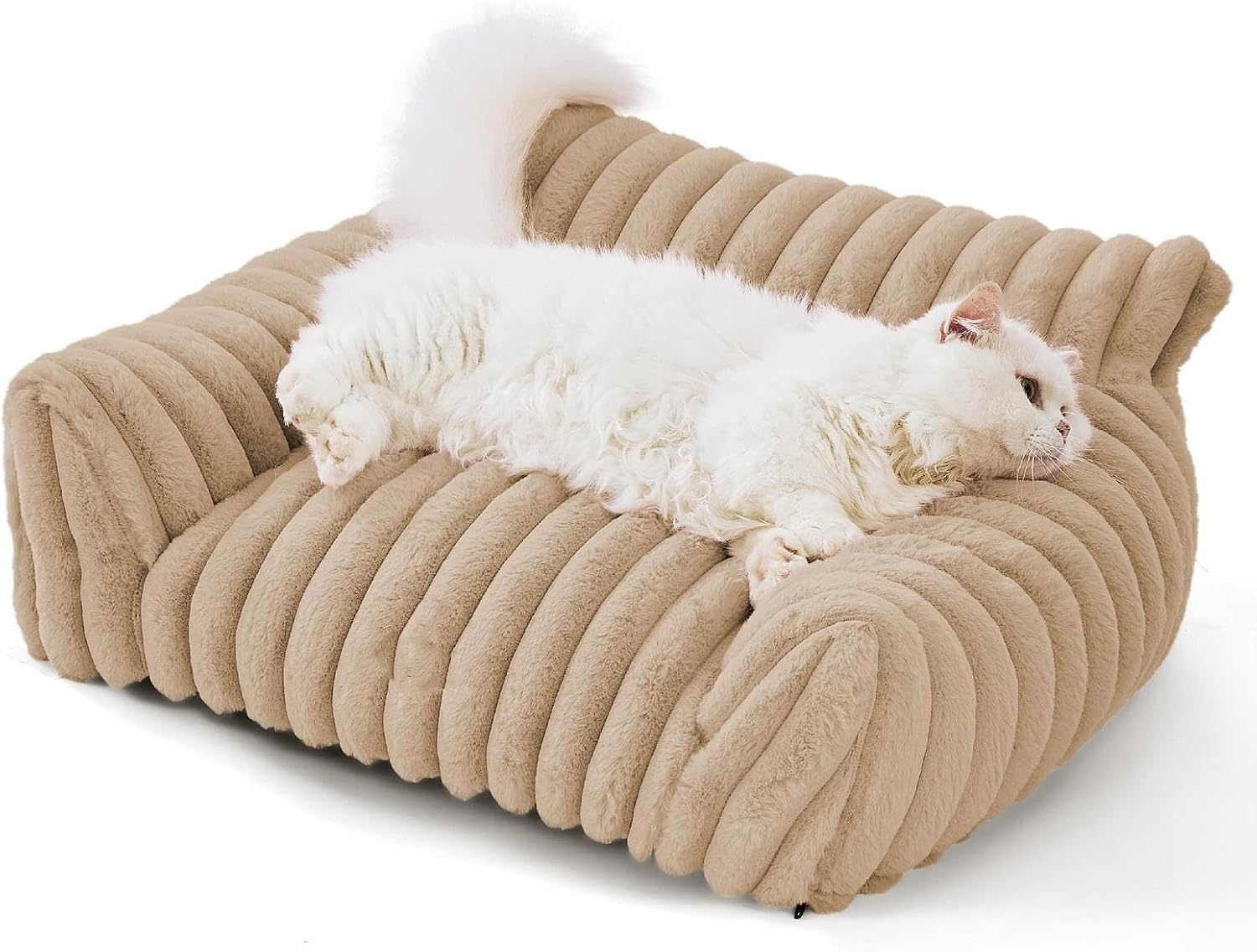 Pet Couch Bed, Cat Sofa,Comfortable for Cat Dog,Non Slip Cat Beds for Indoor Cats Dog Bed for Cats Small Dogs Kitty, Beige