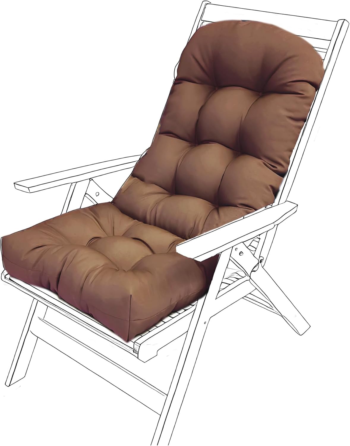 Rocking Chair Cushion,High Back Outdoor Chair Cushions with Ties Waterproof Garden Patio Furniture Cushions Replacement 4" Thickened Dining/Kitchen/Office Chair Seat Pads