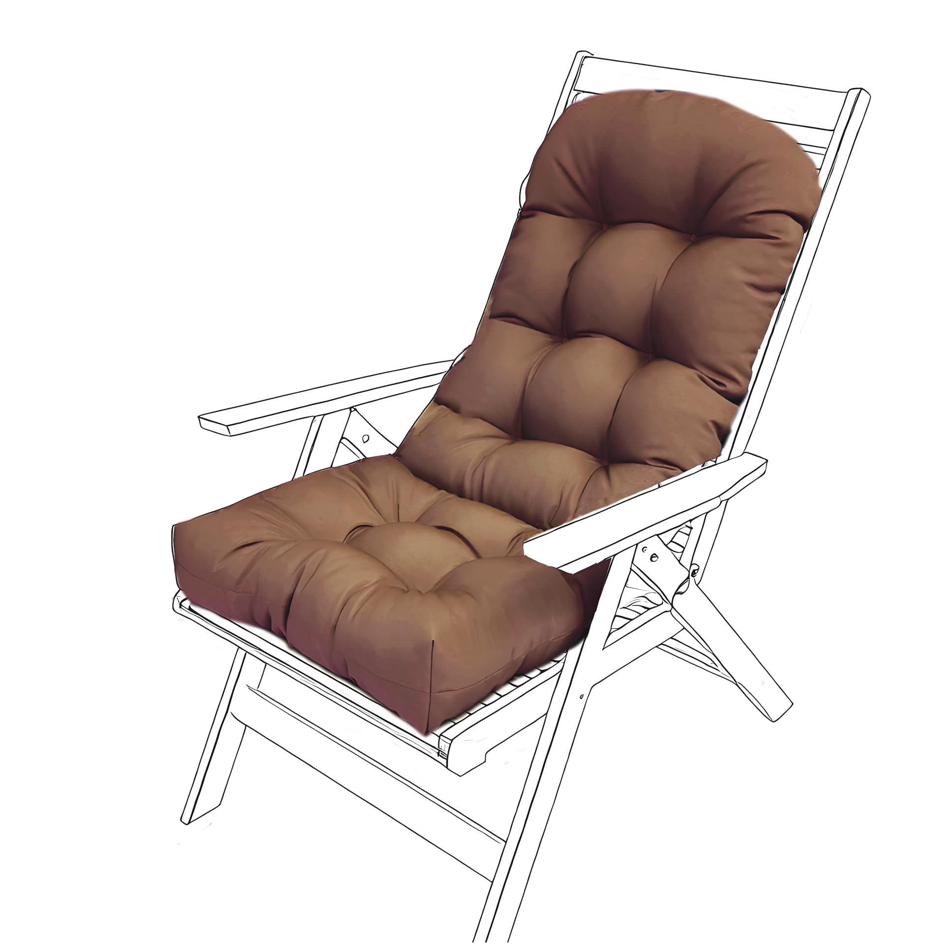 JhLwARes Rocking Chair Cushion,High Back Outdoor Chair Cushions with Ties Waterproof Garden Patio Furniture Cushions Replacement 4" Thickened Dining/Kitchen/Office Chair Seat Pads