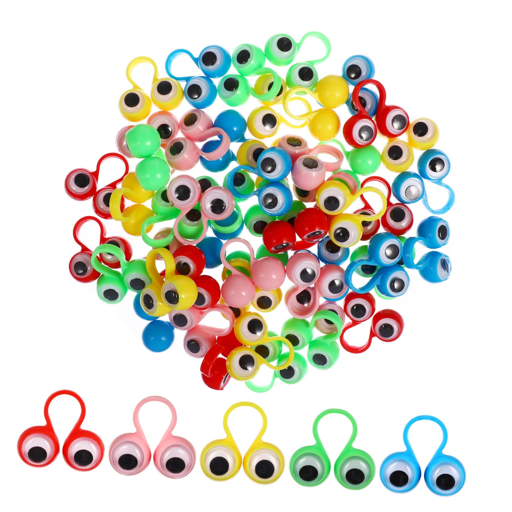 10 Anneaux Œil Écarquillé Vaguelly - Jouet Doigt Marionnette - Pour Enfants, Halloween, Fêtes