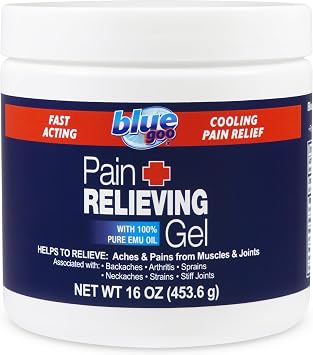 Blue Goo Cooling Menthol Gel, 16 oz Topical Cooling Gel with Emu Oil, Glucosamine, Chondroitin & MSM