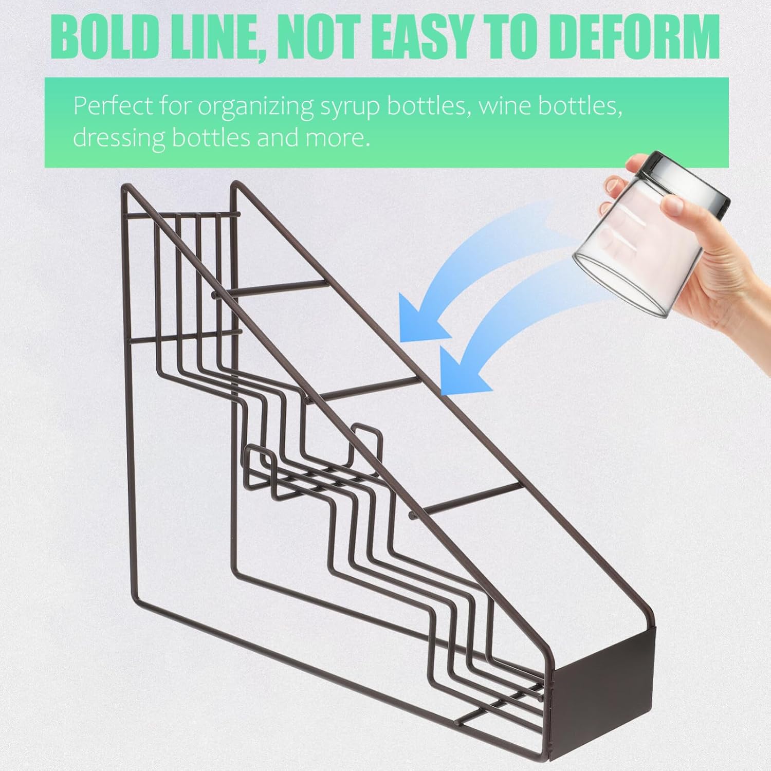 DOITOOL Syrup Display Rack Sugar Container for Coffee Bar Coffee Syrup Organizer Kitchen Storage