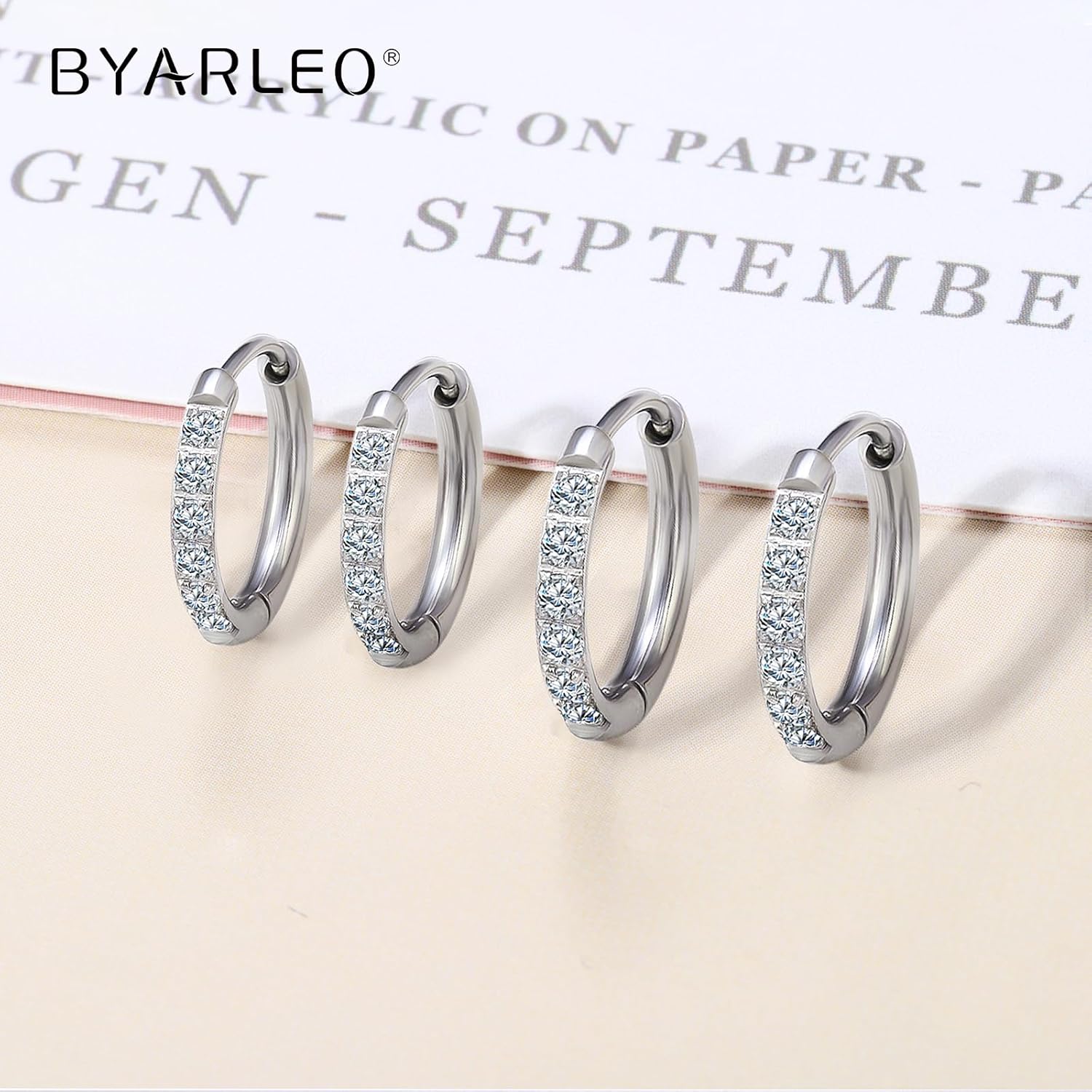 G23 Titanium Slim 14k Gold Plated Small Huggie Hoop Earrings for Women, Hypoallergenic F136 Implant Grade Pure Titanium for Sensitive Ears，CZ Waterproof and Non-Tarnish - Image 4