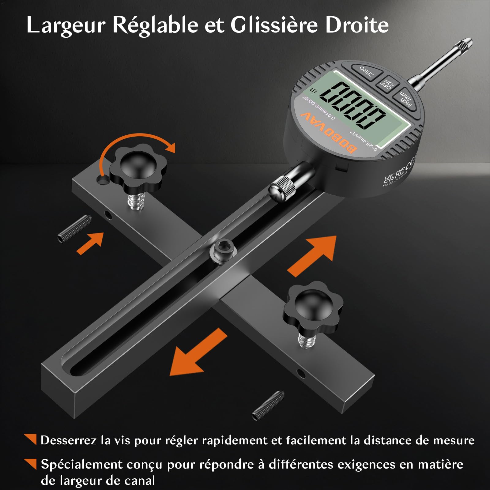 Comparateur Numérique Pour Scie De Table-Indicateur Digital De Précision-Réglage Scie À Table 0.0005" Glissière Passante Réglable Pour Laboratoire, Atelier, Imprimante 3D