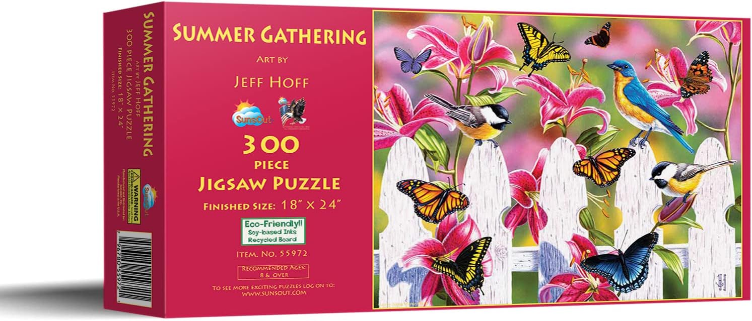 SUNSOUT INC - Summer Gathering - 300 pc Jigsaw Puzzle by Artist: Jeff Hoff - Finished Size 18" x 24" - MPN# 55972