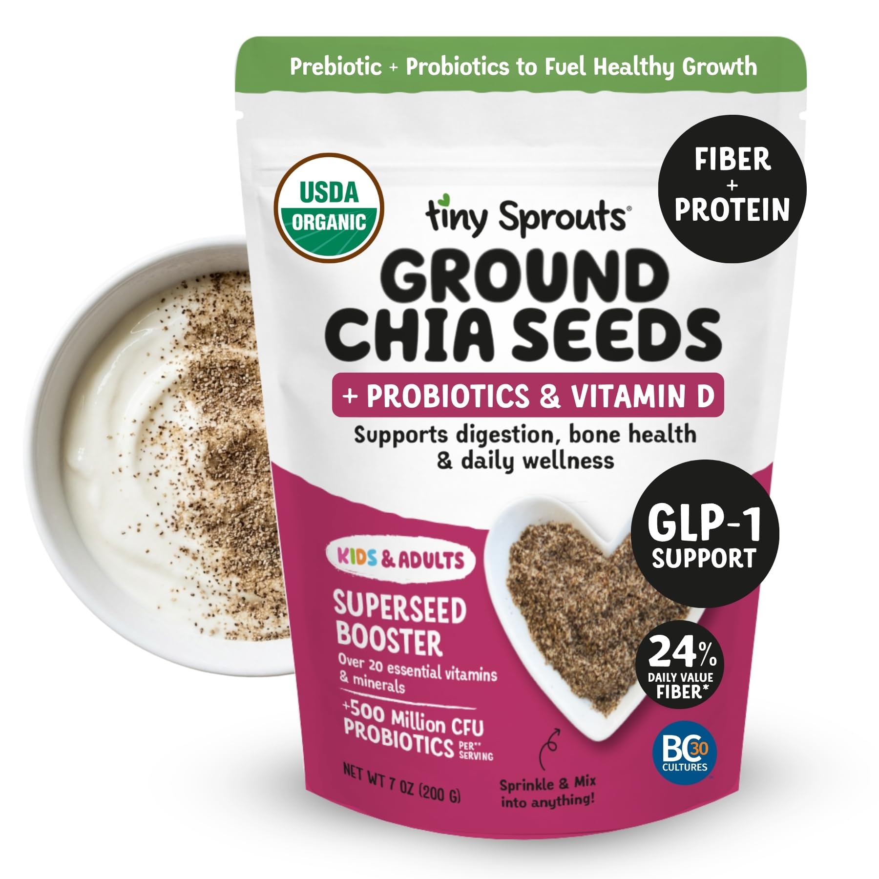 Amazon.com : Tiny Sprouts Organic Ground Chia Seeds + Full Serving