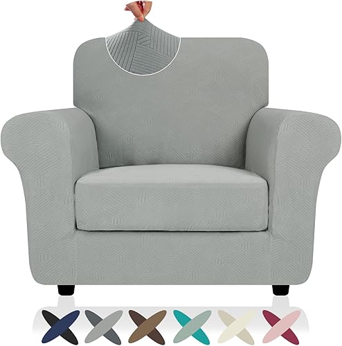 Miniatura 23 de Funda 2026 para sofá de dos plazas XL a rayas, 3 piezas (71"-91"), fundas elásticas gruesas para sofá con cojines 2 XL con banda elástica Nuevo