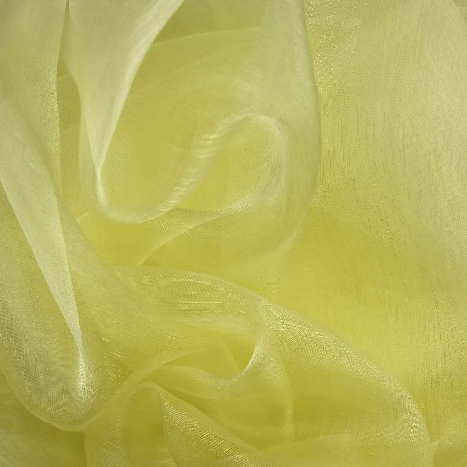 Sheer Organza Fabric Voile Drape Curtain, Wedding Fabric 150cm Organdie by Meter (25+ Colours) (Lemon (C), 5 Meter)