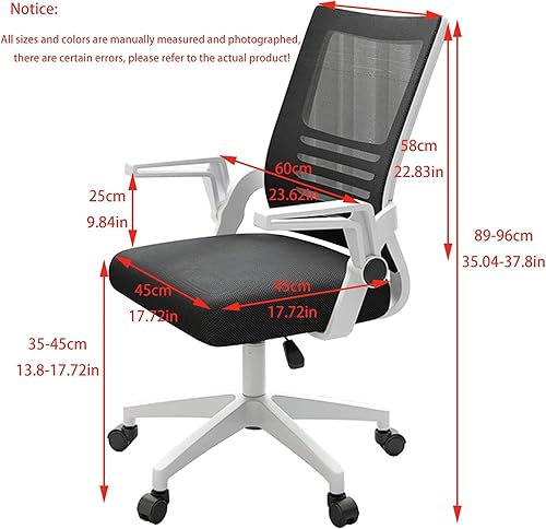 Miniatura 5 de Cómoda silla de escritorio giratoria, silla ergonómica de oficina en casa, silla de computadora de malla con soporte lumbar, silla de trabajo