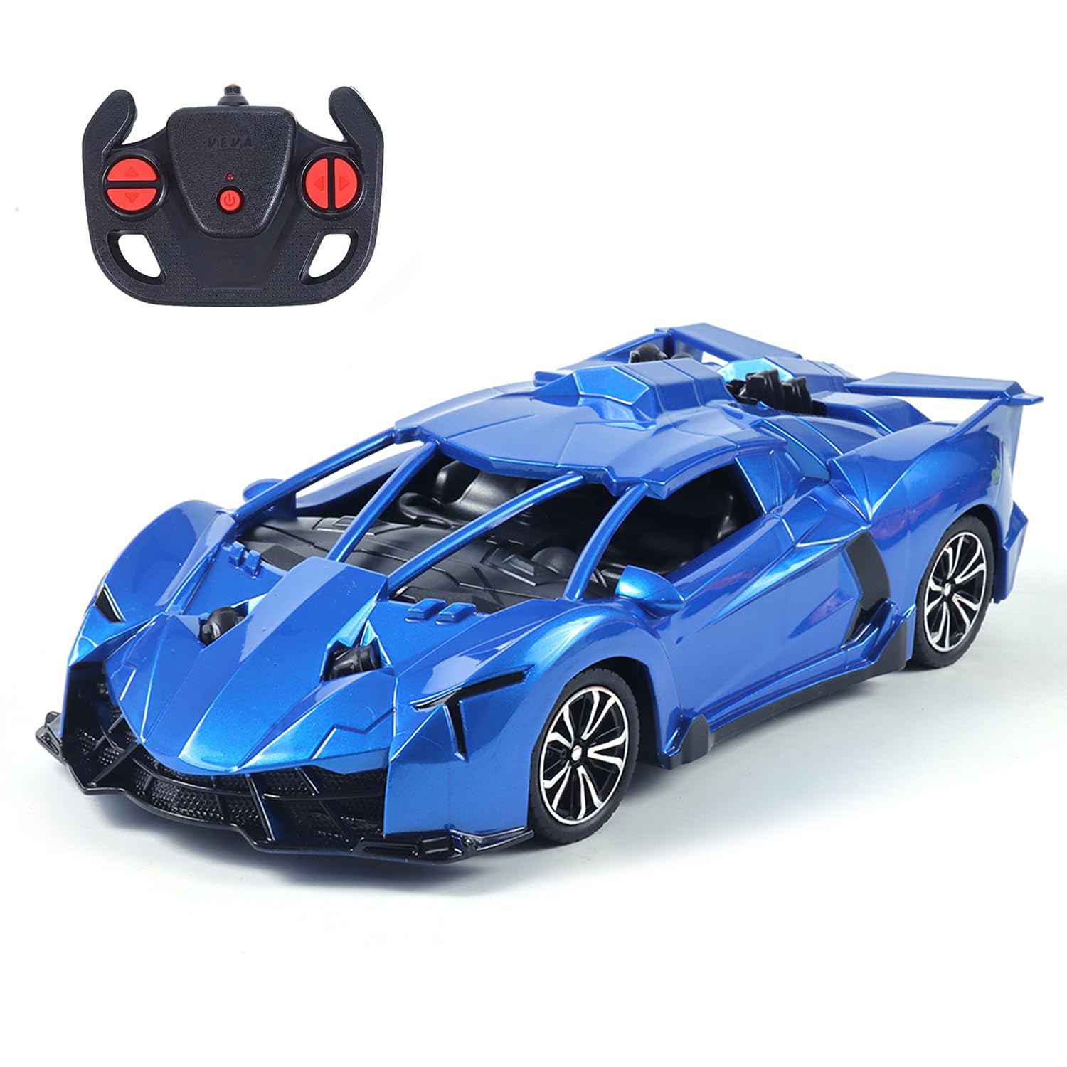 Amazon Brand - Jam & Honey Remote Control Car for Kids | High-Speed RC Car with Rechargeable Lithium Battery | Type-C Charging | LED Headlights | Blue-image-8