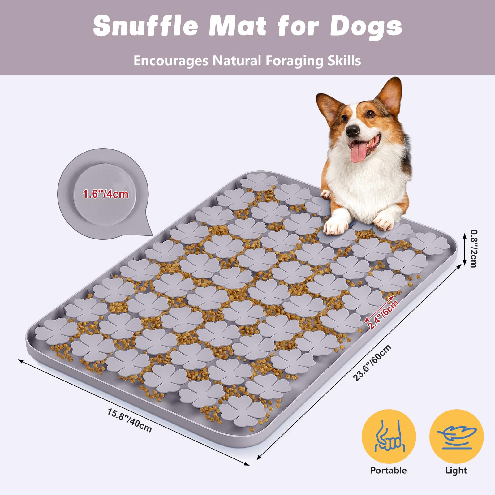 Bartuke Dog Lick Mat, 23.6"x 15.7" Large Silicone Snuffle Mat with Suction Cups - Image 3
