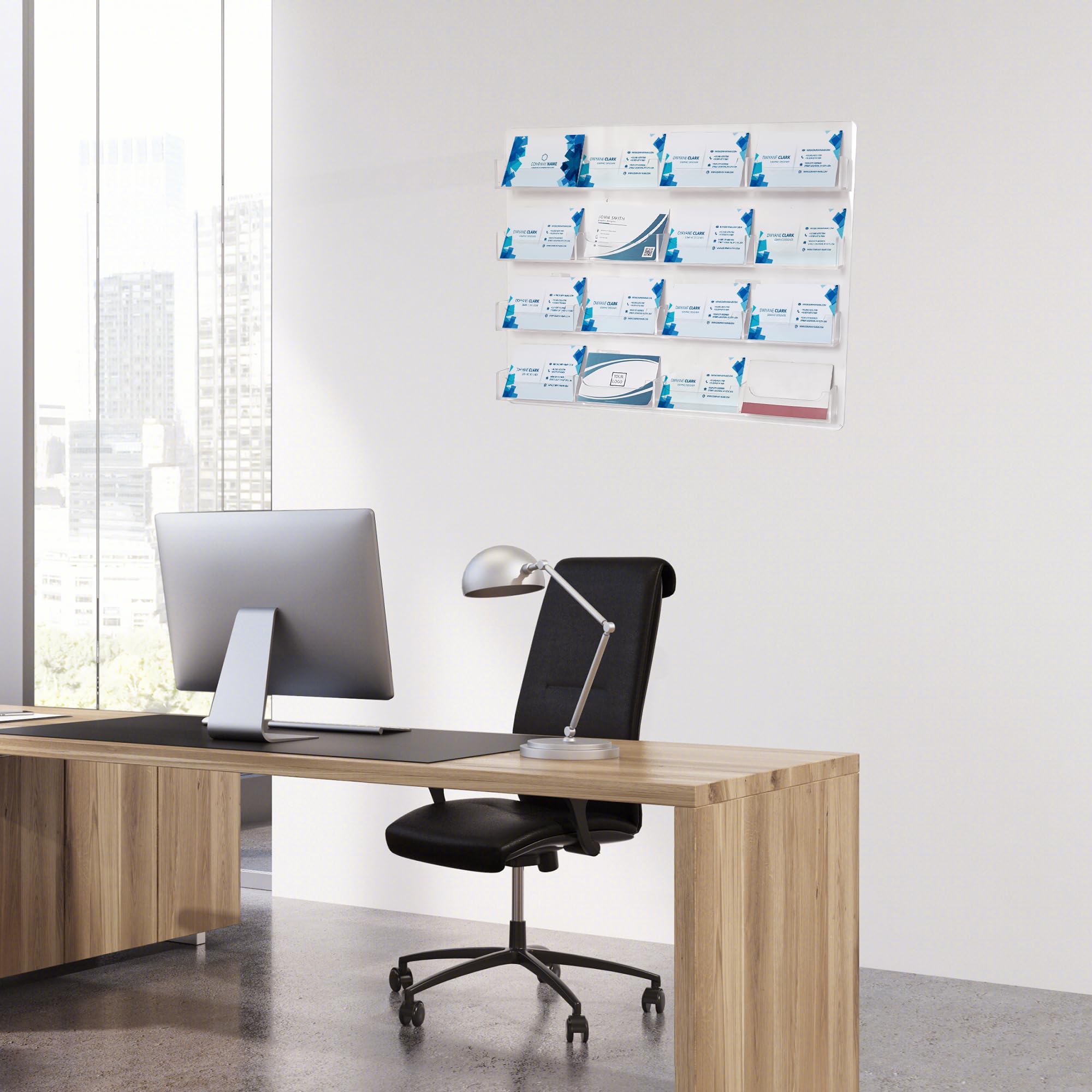 Portabiglietti Da Visita Acrilico Trasparente - Set Da 16 Pezzi Per Scrivania, Ufficio O Casa - Foto 3