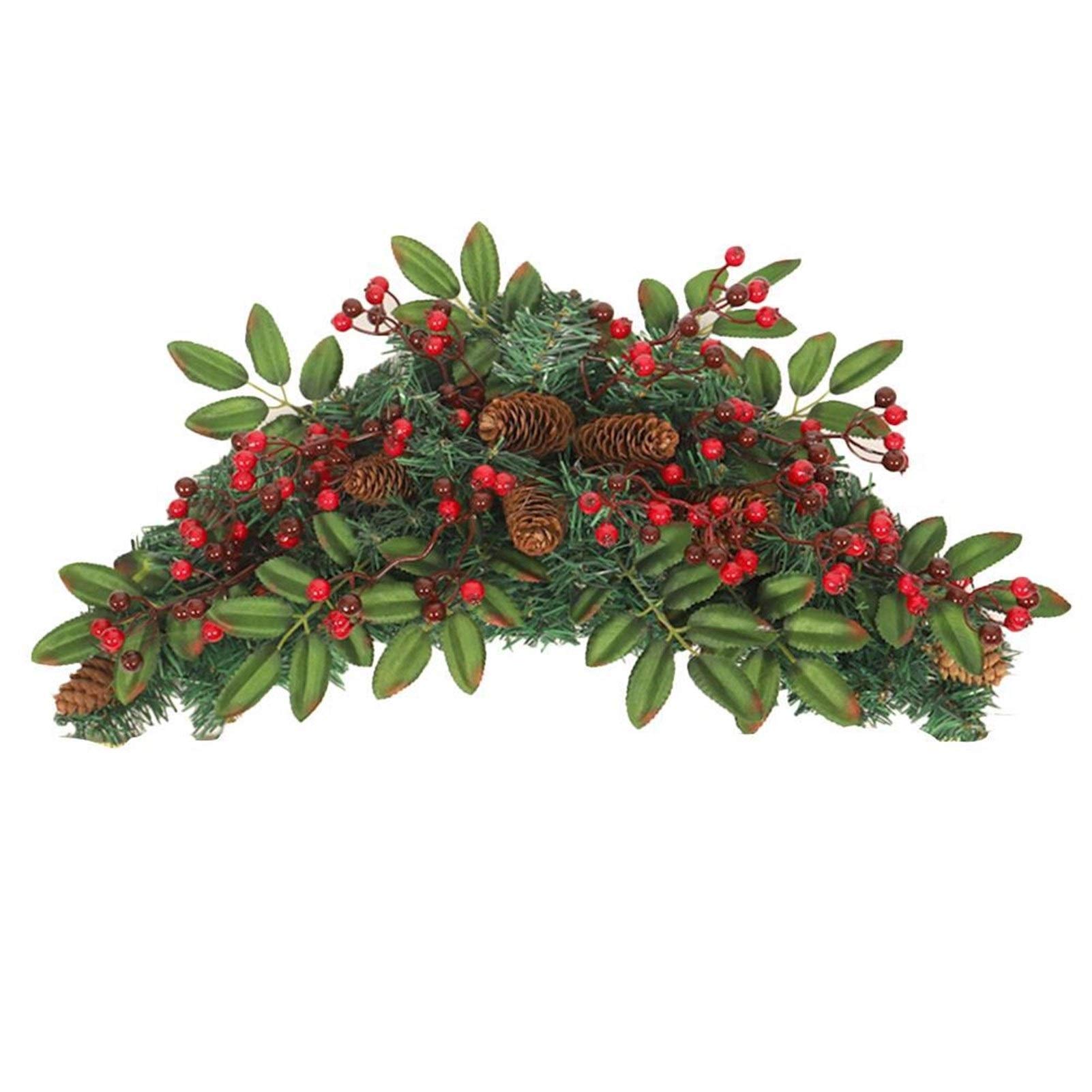 Guirlande de Noël de porte extérieure suspendue avec fruits rouges