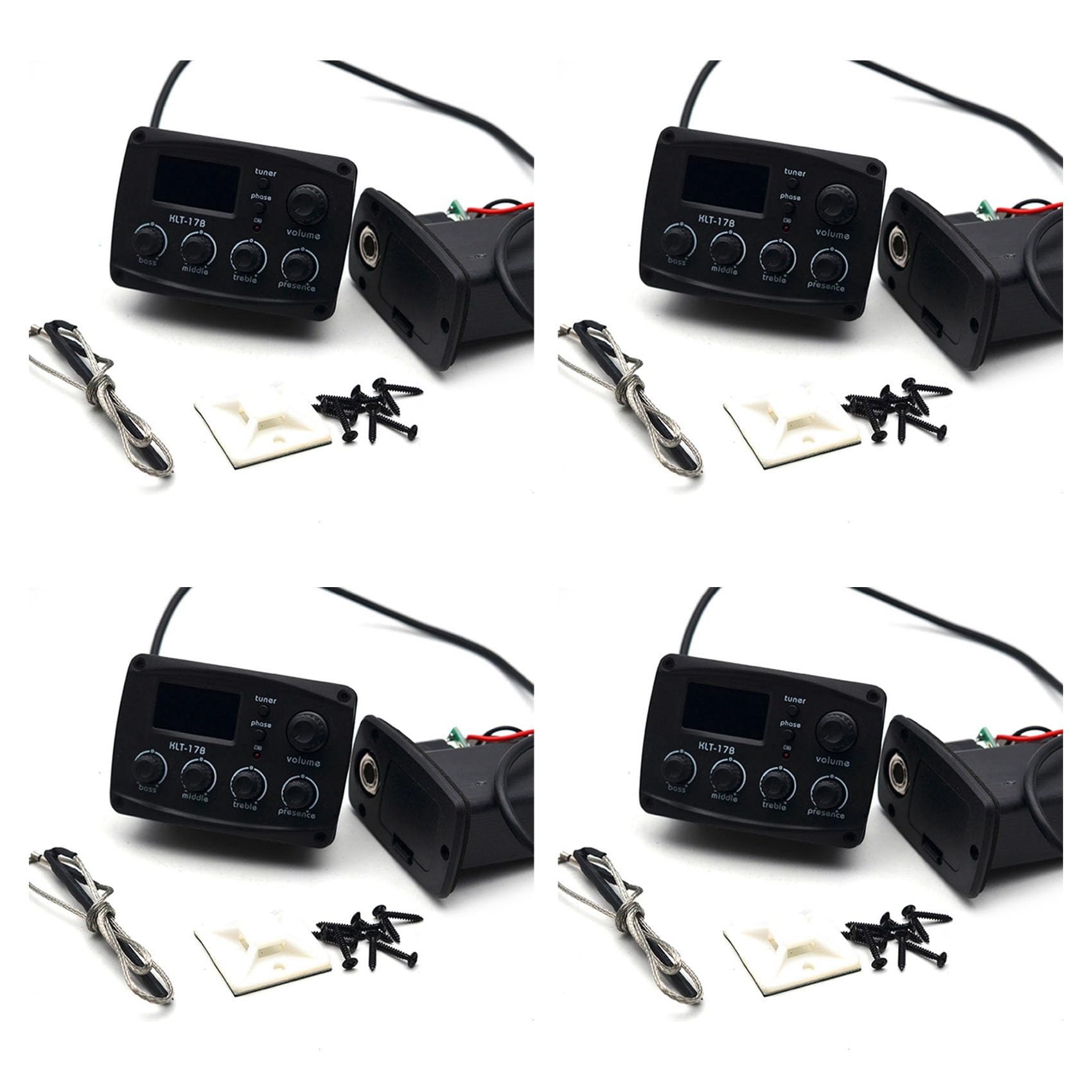 4X -17B Preamplificatore Equalizzatore per Chitarra Acustica con Accordatore Digitale Equalizzatore Equalizzatore un 3 Bande con Pickup per Chitarra Accordatore