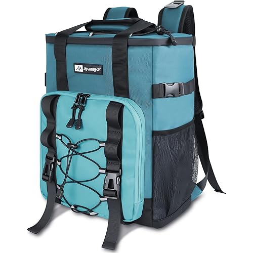 Cooler Backpack, AYAMAYA 24 Cans Insulated Lunch Backpack Cooler Leakproof, Keeps Hot/Cold for Up to 16 Hours, Lightweight Waterproof Beach Travel Camping Cooler Bag for Men and Women