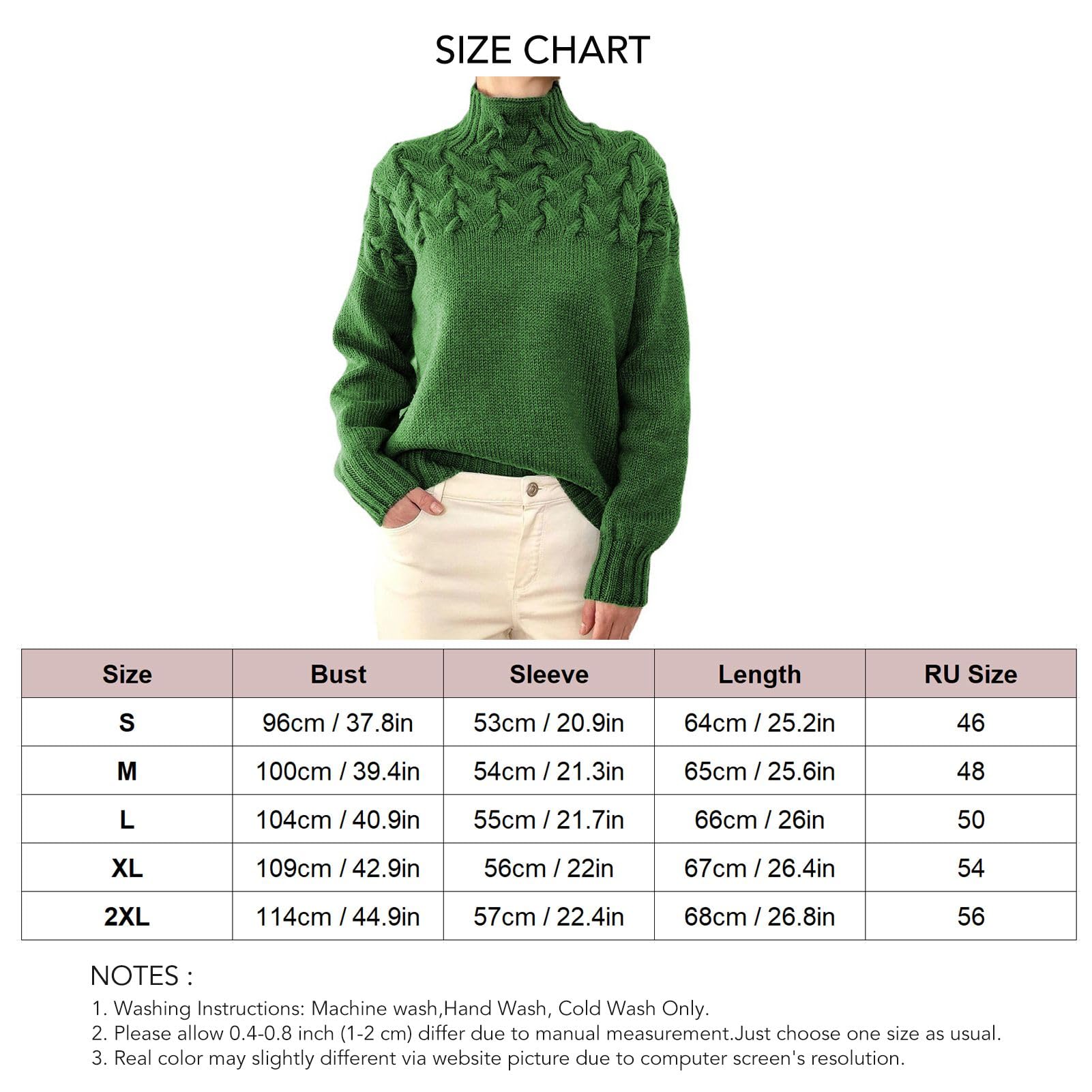 Maglione da Donna a Collo Alto in Maglia a Trecce Top Autunno Inverno Maglione Ampio in ColoreAmpiamente Indossabile per la Vita Quotidiana