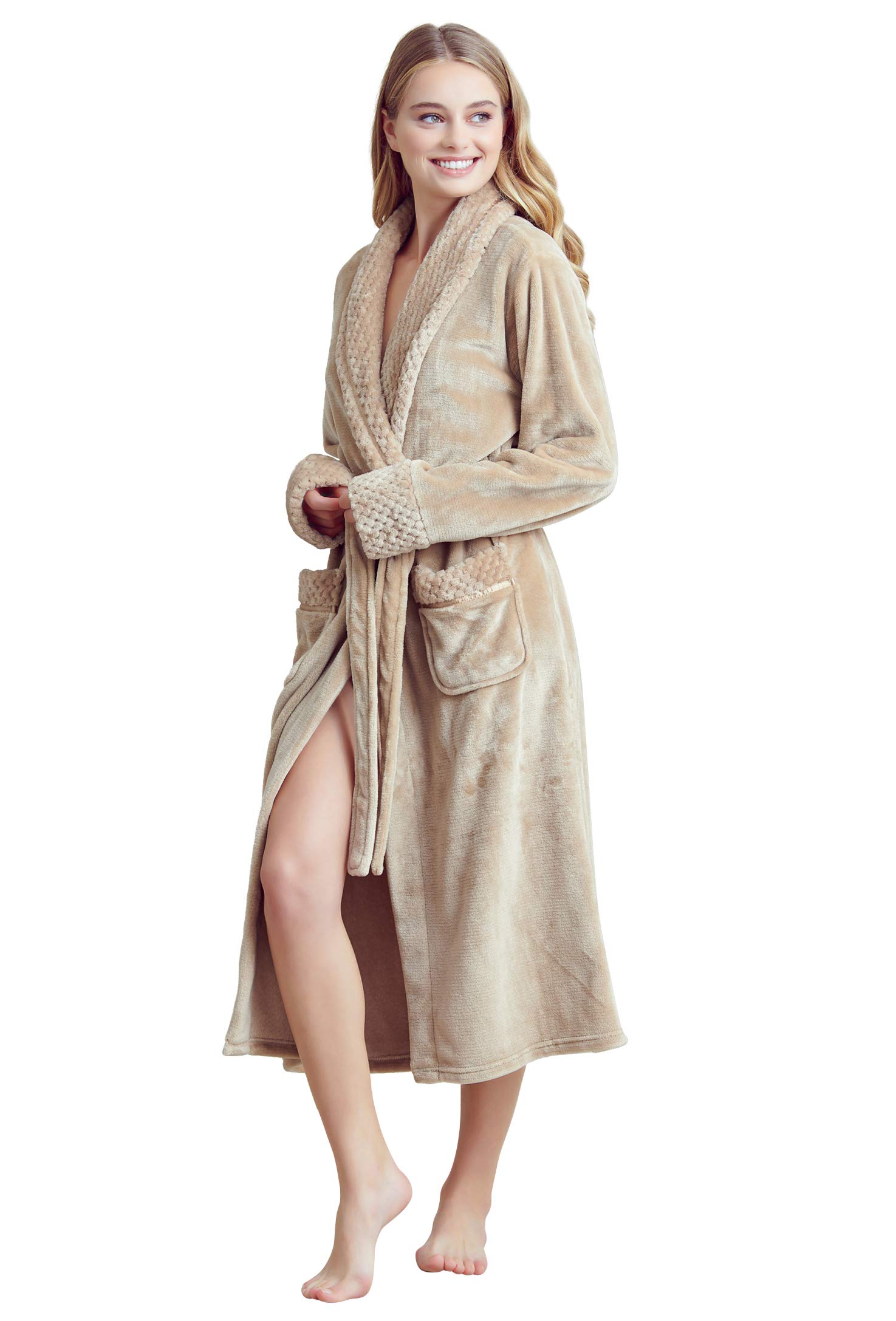 Women's Fleece Bathrobe - Plush & Soft Robe