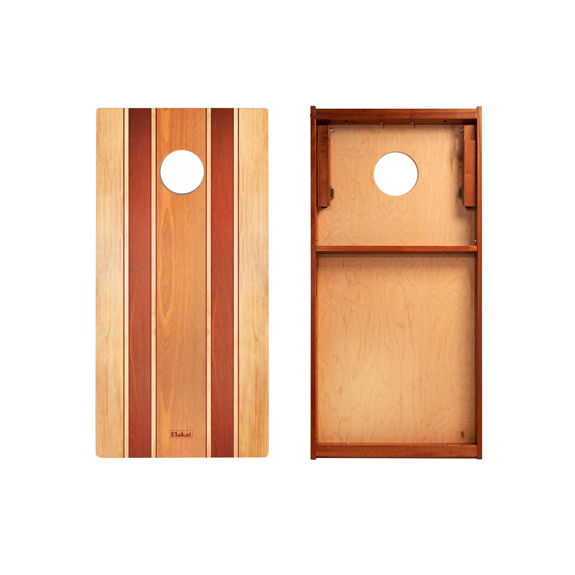 Skip's Garage Classic Woody Waterproof Cornhole Boards - Includes (2) Boards (NO Bags) + (2) Board Edge Lights