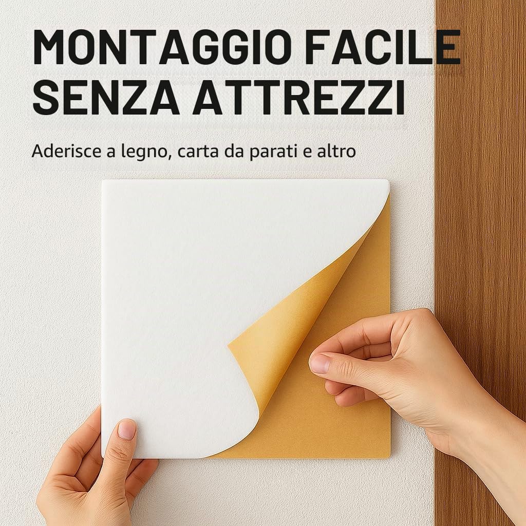 MatoSan 30 Pannelli Acustici Autoadesivi – Isolamento Acustico Alta Densità NRC 0,95 – Per Pareti, Soffitti, Studio di Registrazione