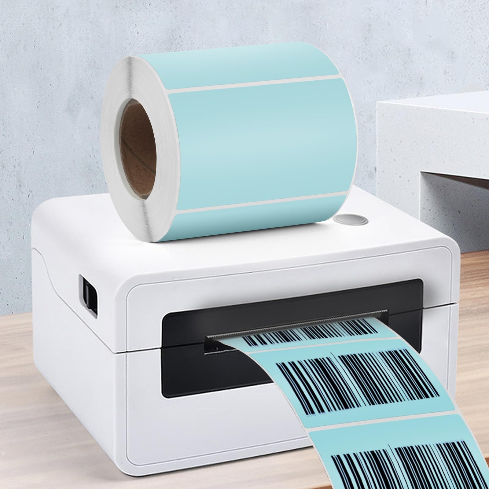 Etichette Termiche Blu 76 x 50 mm Rotolo Vinile Adesivi Termici Autoadesivi Impermeabili Etichette per Stampante Rettangolari per Ufficio Design Codice a Barre Spedizione 500 Pezzi