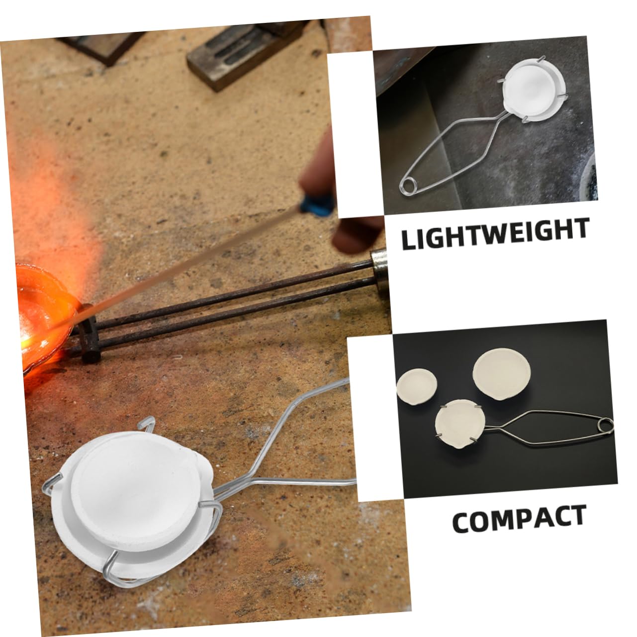 Gogogmee 1Set Melting Kit with Long Crucible Tongs for Gold and Casting Durable Tong for Laboratory Use for Melting High Corrosion Resistance