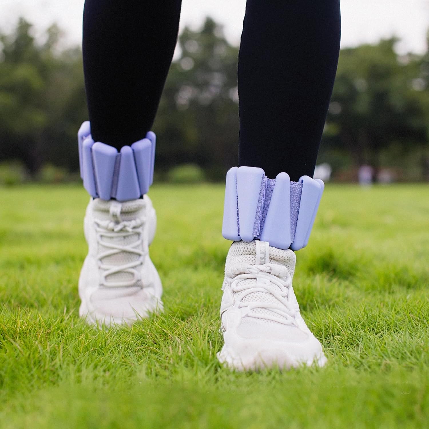 Juego de 2 pesas de silicona, pesas para muñeca y tobillo, para fitness y correr, peso del pie con tejido transpirable, peso ajustable, yoga, boxeo, pilates