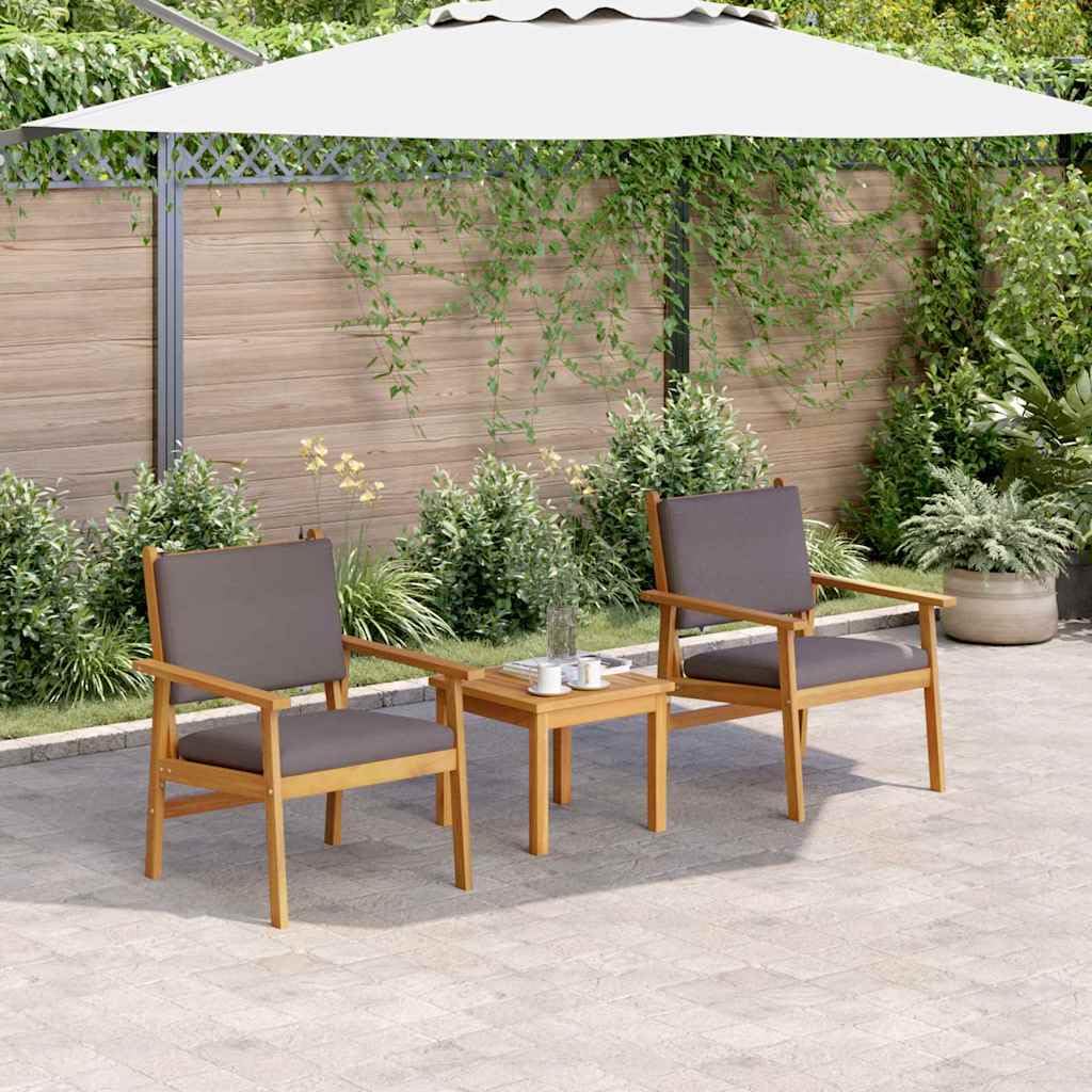 Chaises de jardin pour terrasse en bois d'acacia avec coussins confortables