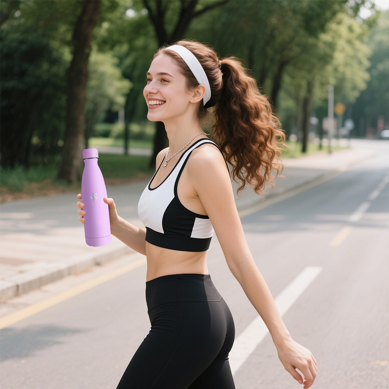 Borraccia Termica, A Prova di Perdite Borraccia 500ml, Isolato Sottovuoto, Riutilizzabile Bottiglia Termiche, Senza BPA Borracce Acciaio Inox per Campeggio, Ciclismo, Scuola