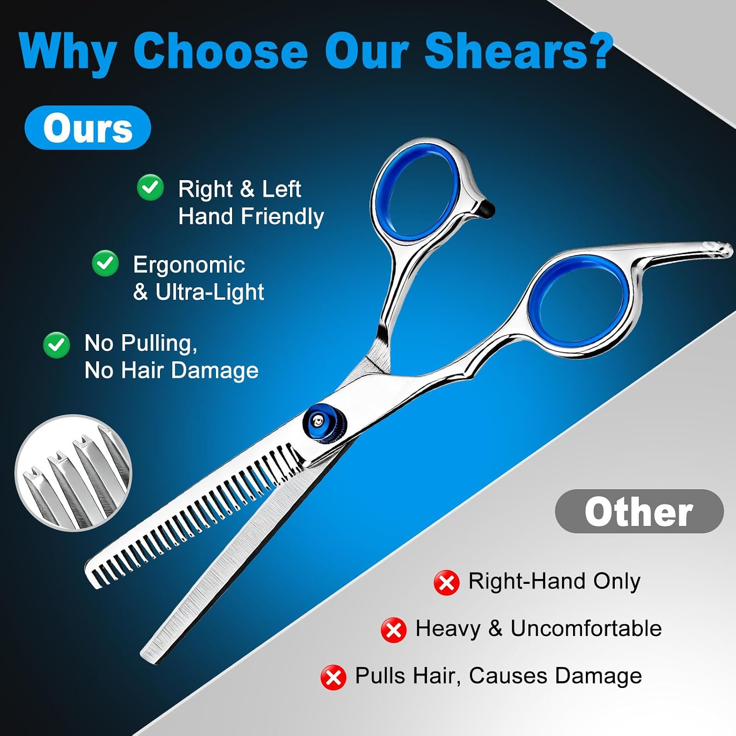 Texturizing Shears with Blue Screw