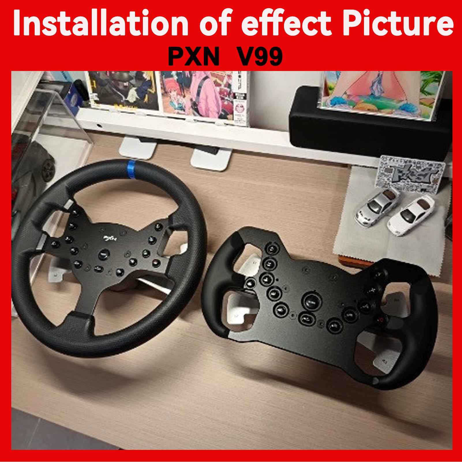 Ruota Formula F1, leggera e non distruttiva, ricambio per volante PXN V99 integro; Forza feedback fori preforati per PXN V99