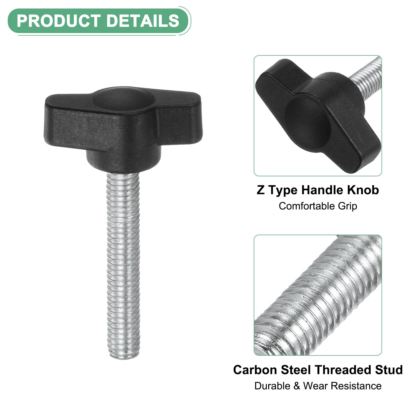 M METERXITY 20-Pack Thumb Screws, M6x40mm Tee Wing Knobs - Image 2