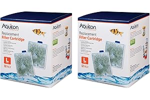 Aqueon Large Aquarium Filter Cartridges | 24 Replacement Aquarium Filter Elements for Aqueon Power Filters