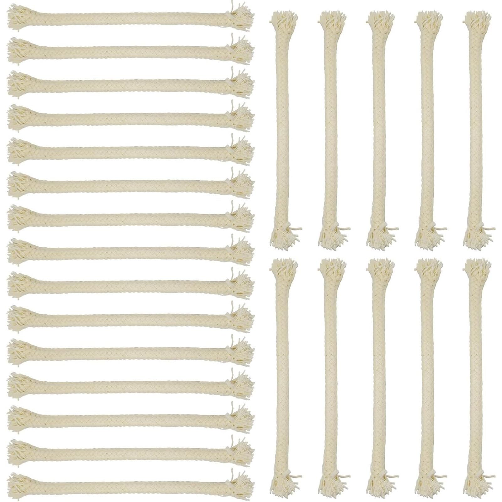 Mèches de rechange pour lampe à huile en coton tressé de 6,4 mm de diamètre