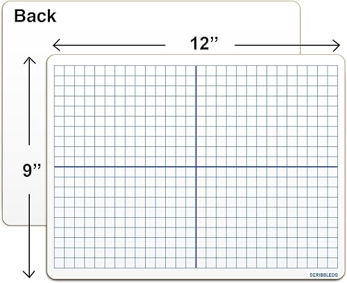 Miniatura 6 de Scribbledo Paquete de 5 tablas de regazo XY de borrado en seco con gráfico de plano coordinado de 9 x 12 pulgadas para estudiantes profesores y uso