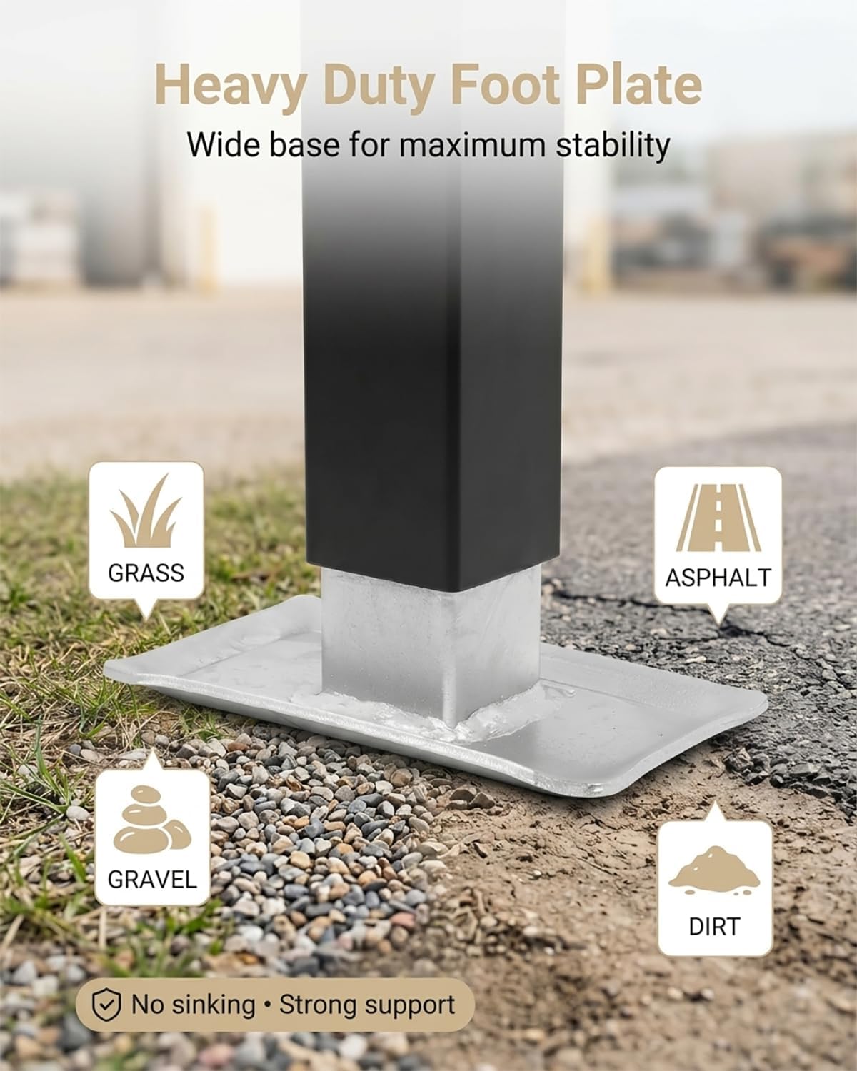 Square Trailer Jack 5000 lbs, Heavy Duty Swivel Weld-on Pipe Mount Trailer Jack with Top Wind Handle, 10" Vertical Lift Travel, Black Powder Coated for RV, Utility & Horse Trailers
