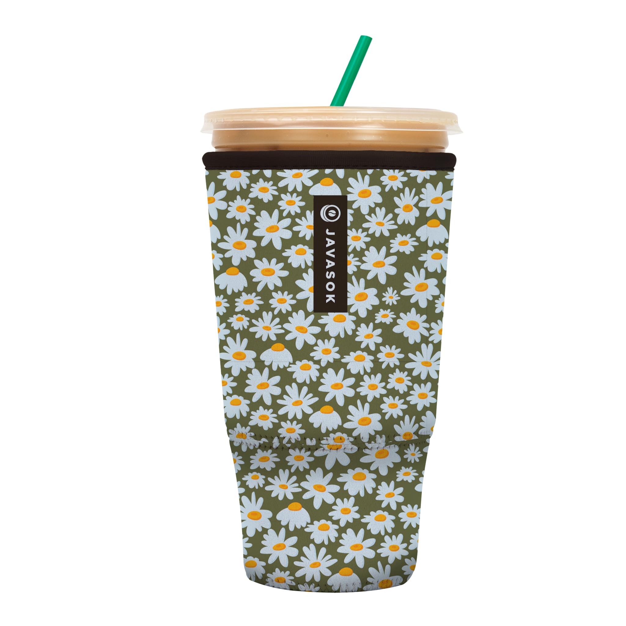 Sok It JavaSok Iced Coffee &amp; Cold Soda Insulated Neoprene Cup Sleeve (Chamomile China, XXLarge: 44-48oz)