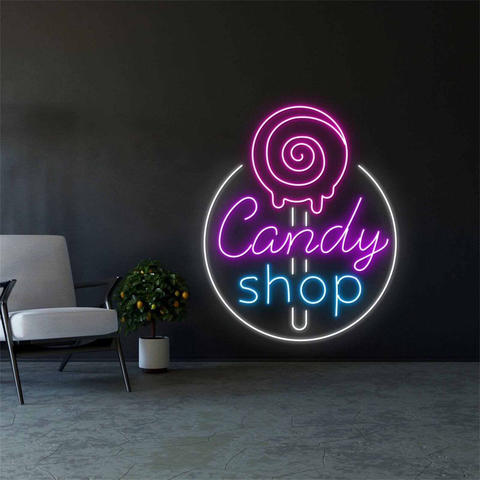Cukierki neonowe światła lizak LED neonowy znak deser ciasto cukierki sklep podświetlany znak sztuka ścienna prezenty dekoracje impreza dekoracja dzieci prezent urodzinowy neonowa lampa USB z