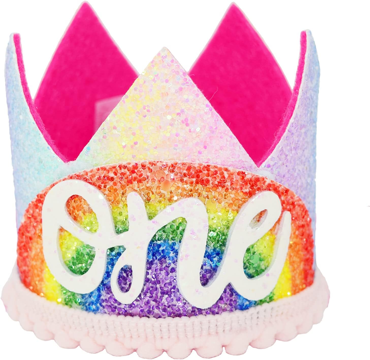 Maticr Glitter Baby Boy Girl First Birthday Crown Number 1 Headband Little Prince Princess Cake Smash Photo Prop