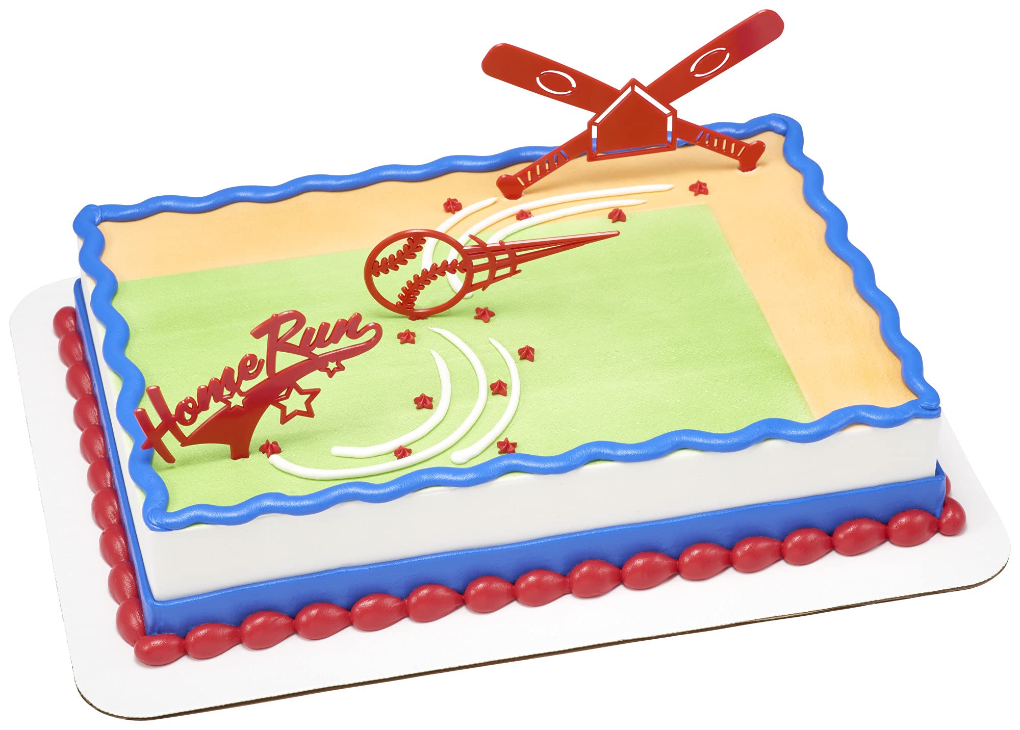 DecoPac 26250 Kit-Home Run Kuchen- und Cupcake-Topper für Geburtstage und Partys, 1 Set, Rot