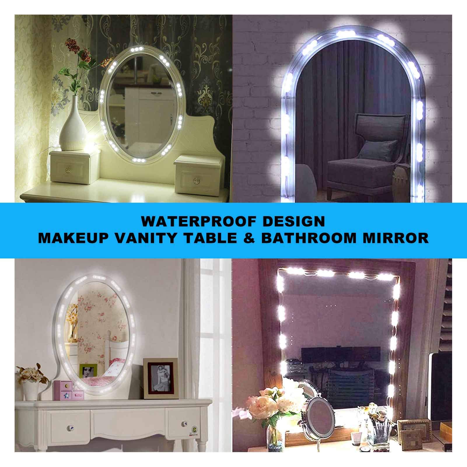 LED Vanity Mirror Front Light DIY Hollywood Style Maquillage Lumières Cool Blanc Lumière Couleur Dimmable Light Belt USB Mirror Light Belt pour Maquillage Vanity Table & Salle De Bains Miroir