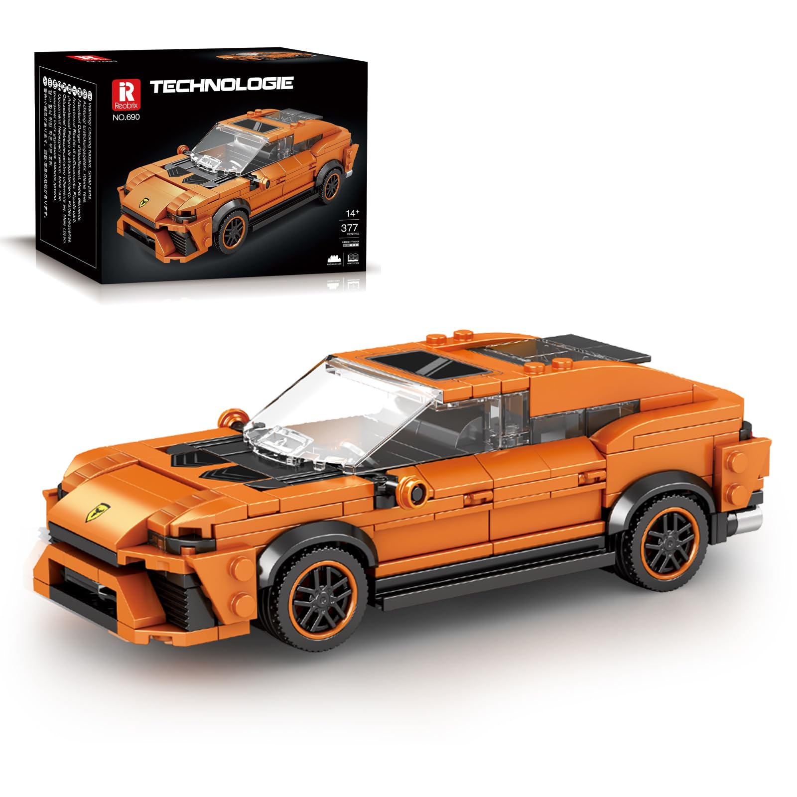 Reobrix 690 Lamborghini Urus Building Blocks Set, 1:24 Scale Model