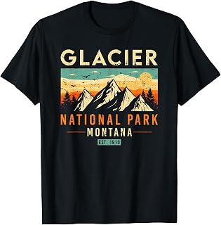 Glacier Est 1910 Montana Vintage Retro National Park T-Shirt