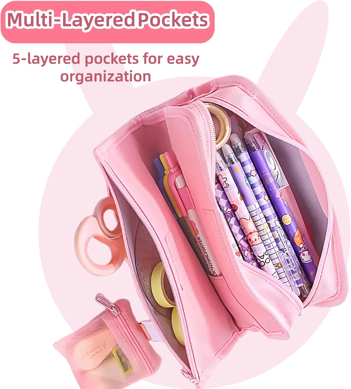 Vgvgaj Schulbedarf Set 118-teilig - Panda Design Federmäppchen & Stifte