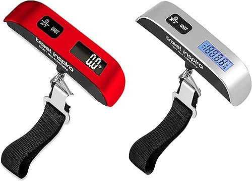 travel inspira Báscula de equipaje, báscula digital portátil de equipaje para viajes, báscula de peso de maleta con pintura de goma, sensor de