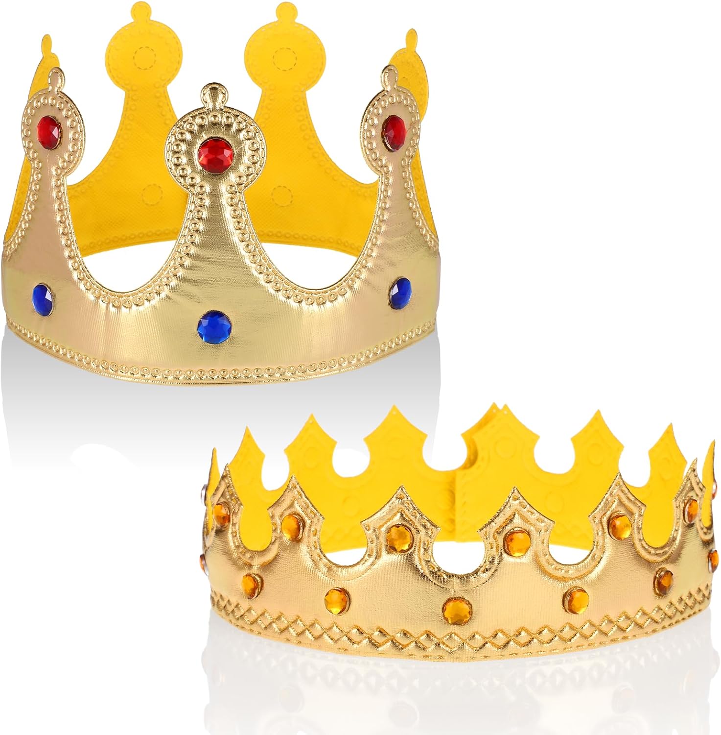 Apausvcm Regal Gold King Crown, Soft Birthday King Crown Birthday Parties Accessory Supplies Party Dress-Up Photo Props
