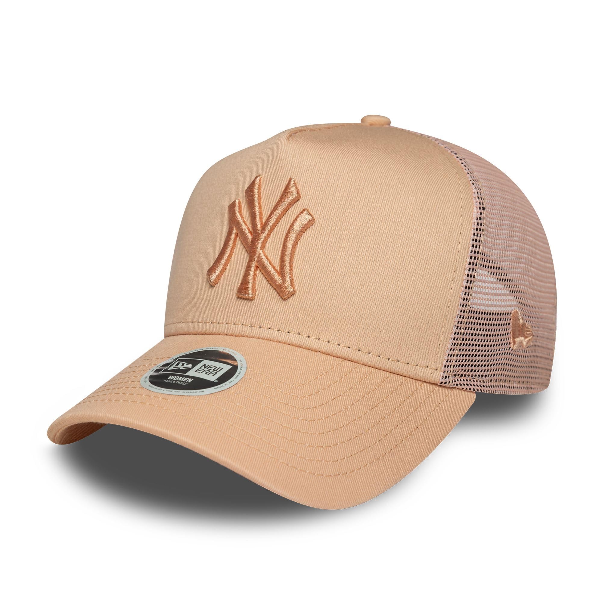 New Era New York Yankees Women A-Frame Trucker Cap Apricot